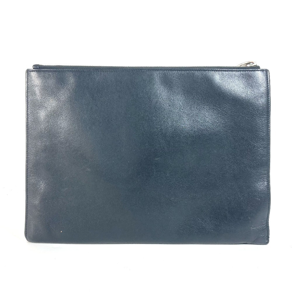 SAINT LAURENT PARIS Logo Shoulder Bag Clutch Leather Black - Picture 2 of 9